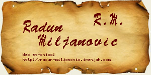 Radun Miljanović vizit kartica